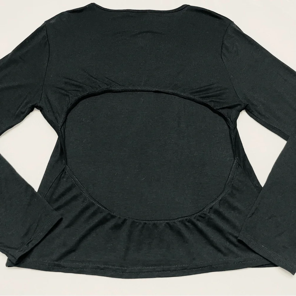 NWT Boohoo Open Back Long Sleeve Top - Picture 5 of 8